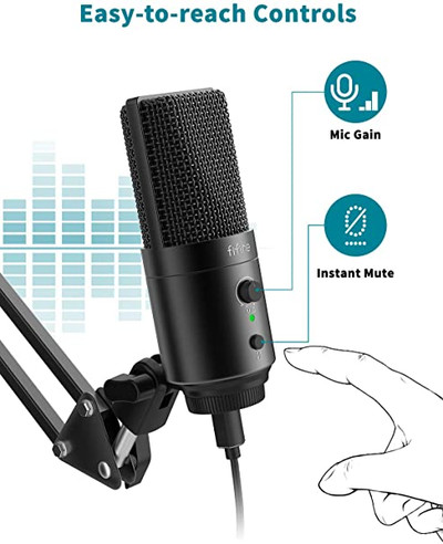 Fifine Technology Condenser Cardioid USB-C Podcast Microphone w