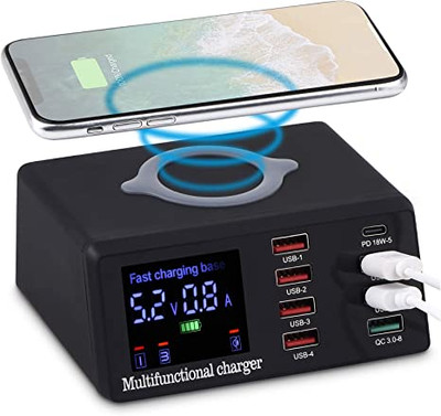 USB Charging Station with Quick Charge 3.0, JACKYLED 4 USB Charging Hub,  Desktop USB Charger Station for Multiple Devices, Compatible with iPhone  iPad