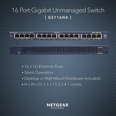 NETGEAR 5-Port Gigabit Ethernet Unmanaged Switch (GS105NA) - Desktop or  Wall Mount, and Limited Lifetime Protection Gray