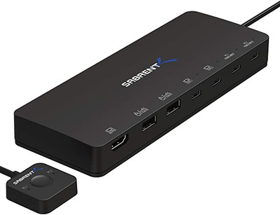 SABRENT Multi-Port USB Type-C Hub with 4k HDMI | Power Delivery (60 Watts)  | 1 USB 3.0 Port | 2 USB 2.0 Ports (HB-TC5P)