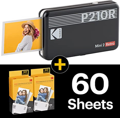 Kodak Mini 2 Retro 2.1x3.4” Portable Photo Printer (60 Sheets