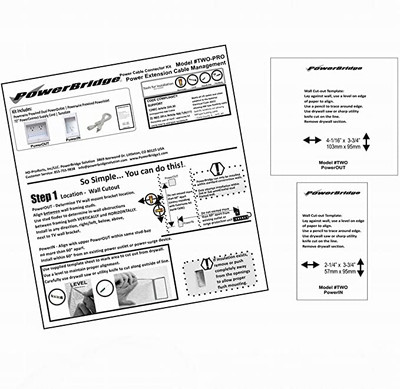 Hide TV Wires Kit ~ Model TWO-CK ~ PowerBridge ~ In Wall Cable Management  System