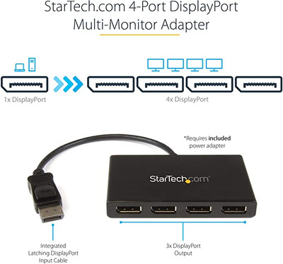 StarTech.com 3-Port Multi Monitor Adapter - DisplayPort 1.2 to 3x HDMI MST  Hub - Triple 1080p HDMI Monitors - Extended or Cloned Display mode 