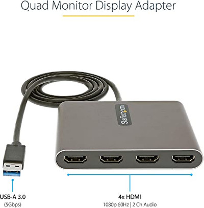 StarTech.com USB 3.0 to HDMI Adapter - DisplayLink Certified - External  Graphics Card for Mac/PC