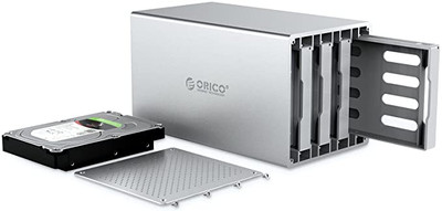 ORICO 3.5 inch 4 Bay USB3.0 RAID Aluminum Alloy External Hard Drive Enclosure, USB 3.0 to SATA HDD SSD, RAID Storage Support RAID 0/1/JBOD-WS400RU3 - Blumaple LLP