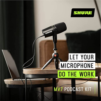  Shure MV7X XLR Podcast Microphone - Pro Quality Dynamic Mic for  Podcasting & Vocal Recording, Voice-Isolating Technology, All Metal  Construction, Mic Stand Compatible, Optimized Frequency - Black : Musical  Instruments