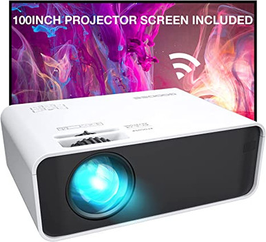 Projector, GooDee WiFi Mini Projector with Projector Screen, 7000L