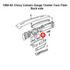 1990-92 Chevy Camaro Gauge Cluster Face Plate - Location diagram