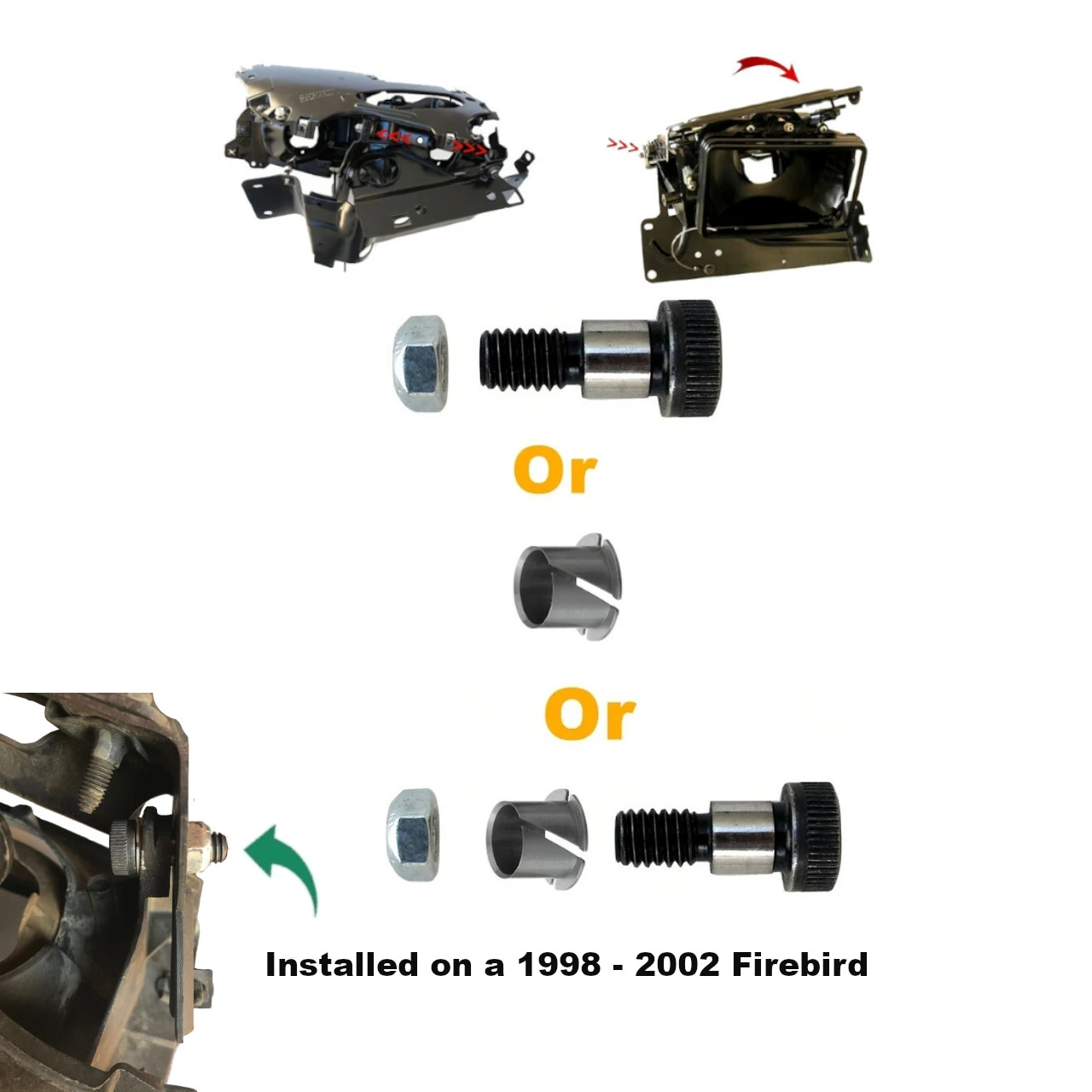 1993-2002 Firebird Headlight Assembly Shoulder Bolt and bushing options