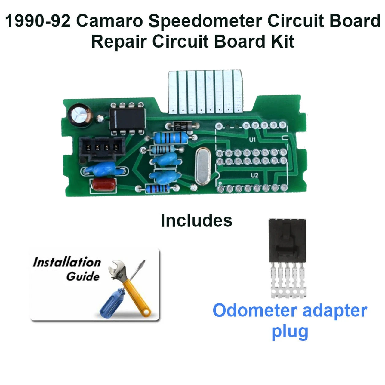 Camaro odometer driver IC components and harness plug included in kit