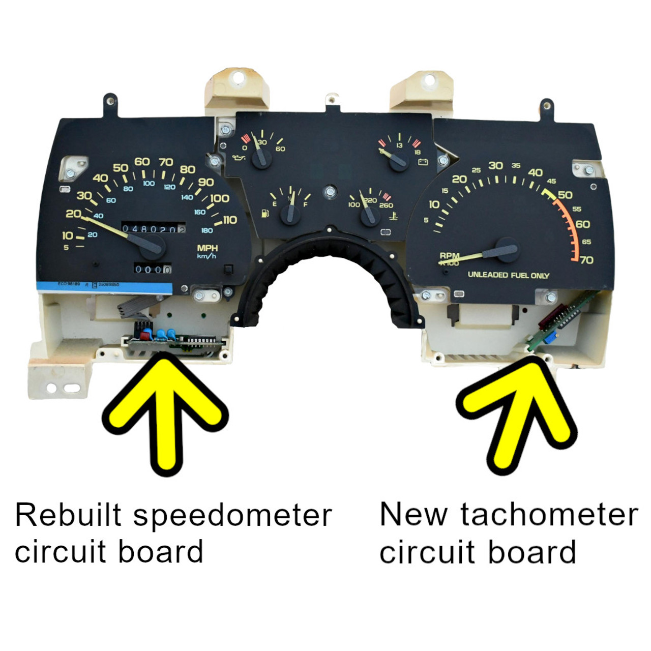 1990-92 Camaro Instrument Gauge Cluster V8 GM 25088982 (48,020)