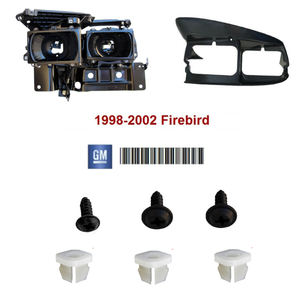 199802 Firebird Headlight Bezel Mounting GM Screw Set and Nuts