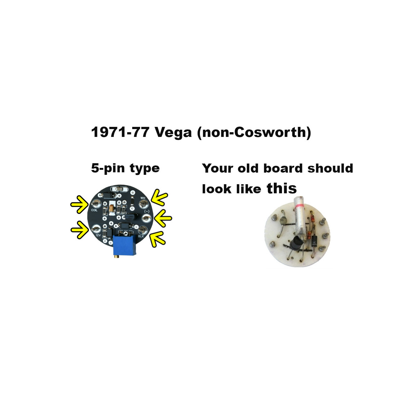 1971-77 Chevy Vega Tachometer Circuit Board-compare