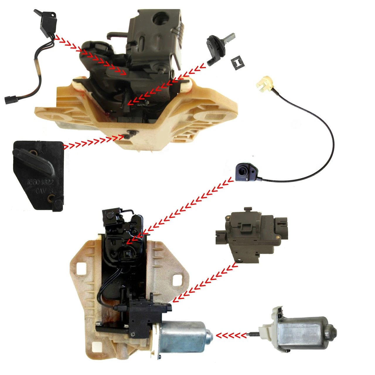 1991-1992 Camaro Firebird Pull down parts location Exploded view