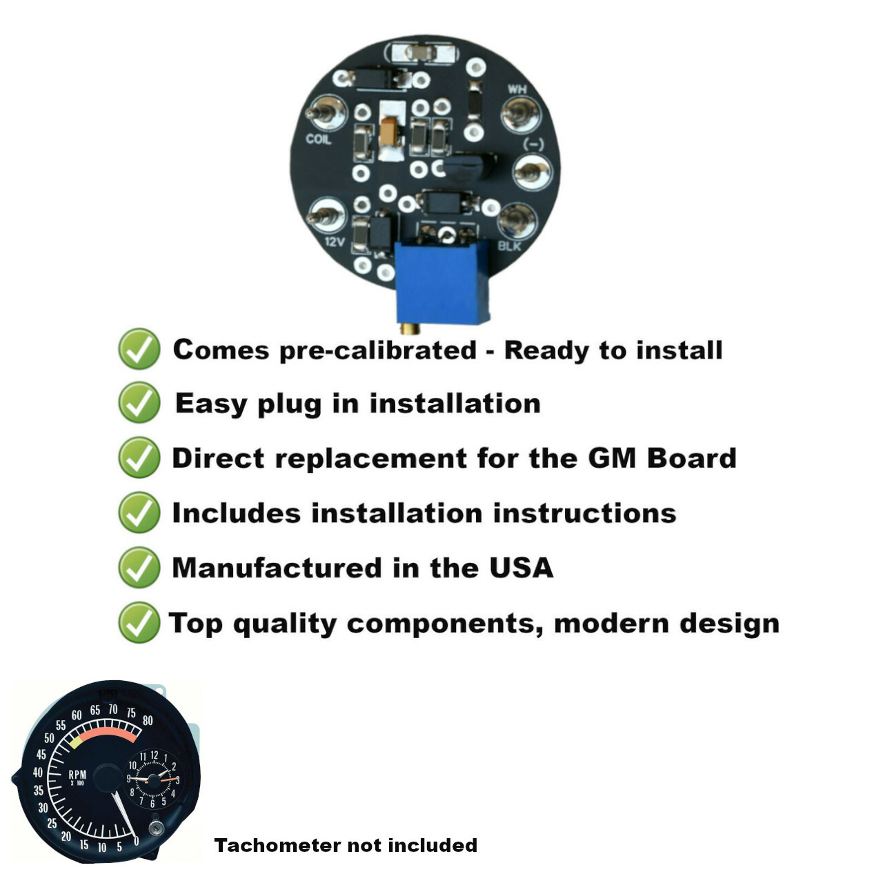 Tachometer REPAIR SERVICE GM Chevy Pontiac Tach Gauge Calibration