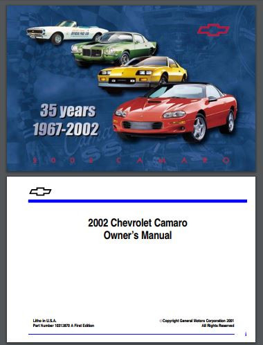 1993-2002 Chevy Camaro Owner's Manual - Free download