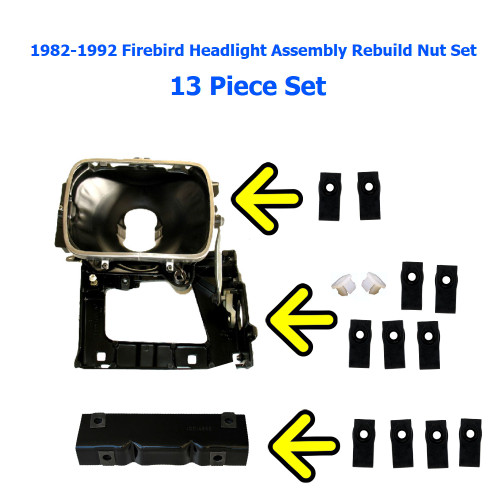 1982-1992 Firebird Headlight Assembly rebuild Nut Set