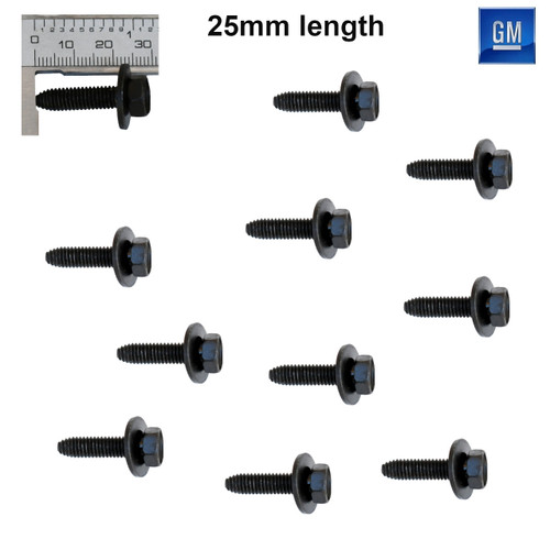 1993-2002 Camaro Firebird 25mm SEMS Hex Head Body Bolts 17mm washer and U-Nuts. GM Black