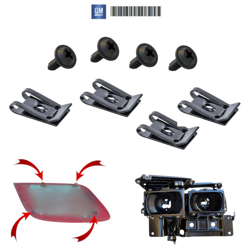 1998-2002 Firebird Headlight Cover GM Screw Set and U-Nuts