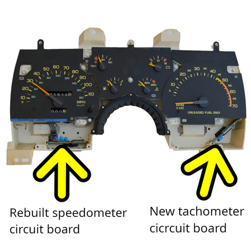 1990-92 Camaro Instrument Gauge Cluster. New tachometer circuit board, rebuilt speedometer circuit board