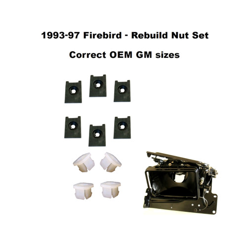1993-97 Firebird Head light Assembly rebuild Nut Set