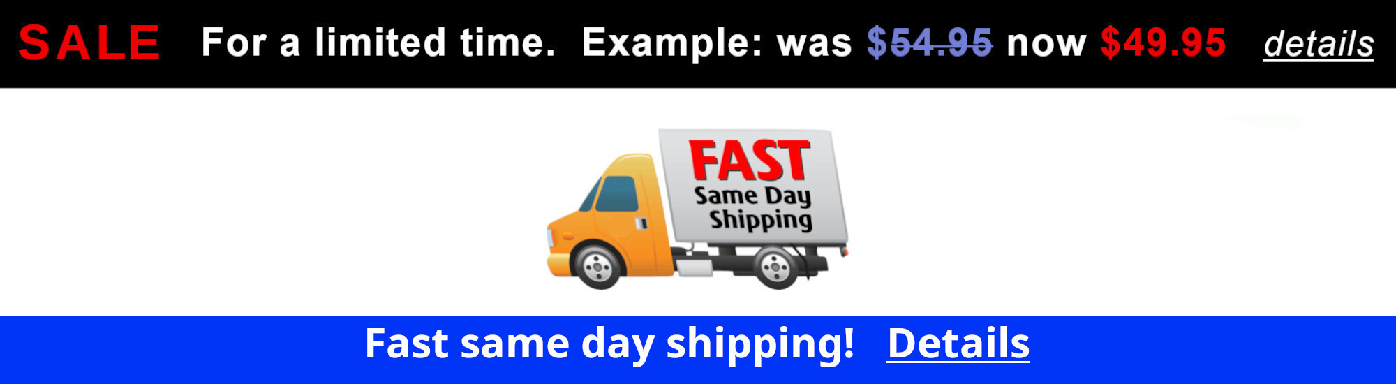 Sale on now for a limited time. Fast same day shipping