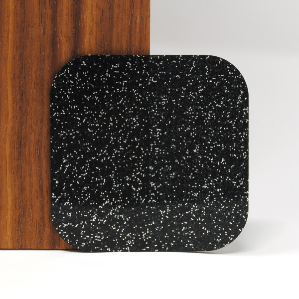 Black with Silver Glitter Acrylic Sheet