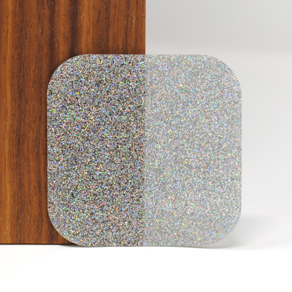 Iridescent Silver Glitter Acrylic Sheet