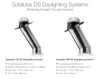 Two Solatube Skylight Kits, one 10" and one 14", with clear dome and reflective tubing.
