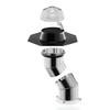 Exploded view of the Solatube 290DS skylight kit, featuring a dome, flashing, and two angled reflective tubes.
