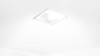 Solatube JustFrost fixture, a square white skylight accessory on a white ceiling.

