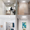 Collage showing Solatube skylights in kitchens, bathrooms, closets, and hallways.