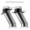 Solatube Skylight showing pitched and no pitch roof flashing options.