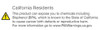 California Proposition 65 warning about chemical exposure, including BPA.