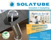 Solatube Skylight Kit 290DS Square: Dome on roof, reflective tube, and ceiling fixture.