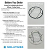 Solatube Classic Vusion Diffuser selection guide, showing diffuser back with 6 tabs and ceiling ring with 6 slots.