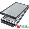 Solatube Solar-Powered Fresh Breeze Skylight showing glass panels and solar panel.