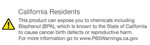 California Proposition 65 warning.