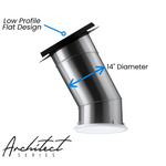 Solatube Low Profile Skylight Kit with 14-inch diameter tube, showing roof flashing, reflective tubing, and ceiling diffuser.