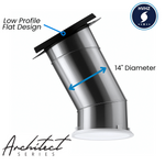 Solatube skylight kit with metal tube and white diffuser.
