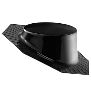 Solatube Pitched Metal Flashing, black, angled view.