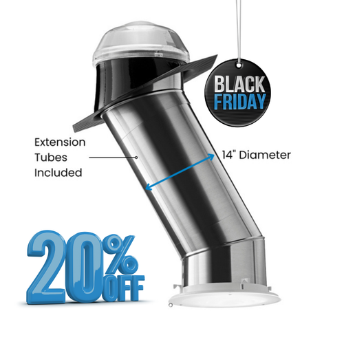 Solatube Skylight Kit w/ Extension Tubes (14" · 290DS · 2 x 20" Ext. Tubes)