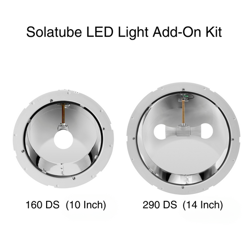 Solatube Light Add-On Kit: two different-sized units, showing the light bulb and reflective surface.