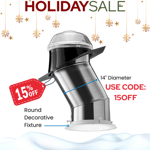 Holiday Sale Solatube Skylight Kit · For kitchens, family rooms, master bathrooms, garages, high ceilings