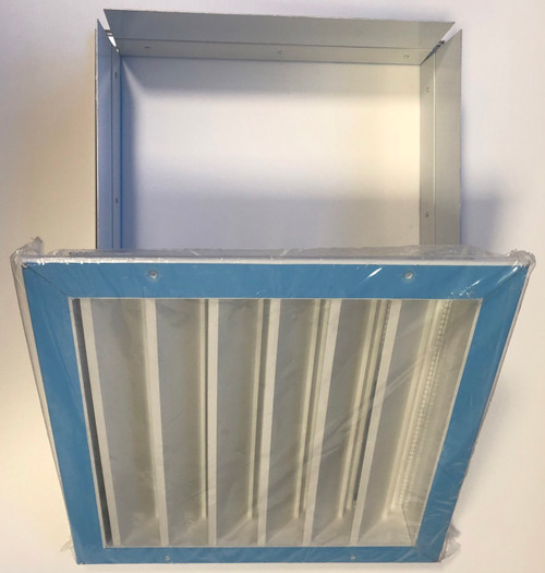 Solatube garage ventilation louvers, featuring aluminum frame and vertical slats. Solatube garage ventilation louvers, featuring aluminum frame and vertical slats.