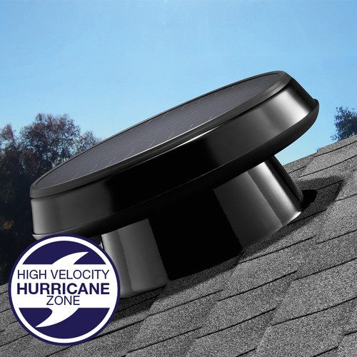 Solar Attic Fan w/ No Pitch Flashing Hurricane Rated (6" high)