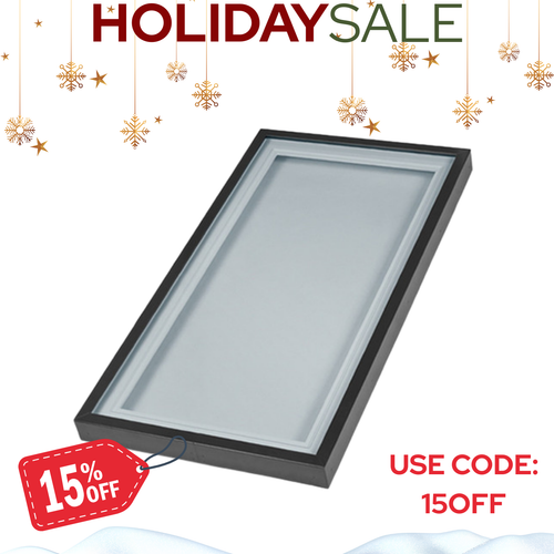 Holiday Sale Solatube Premium Fixed Skylight with black frame.
