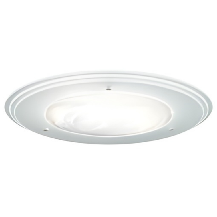 Solatube TierDrop Acrylic Fixture with a white, tiered, circular frame and a central translucent lens.