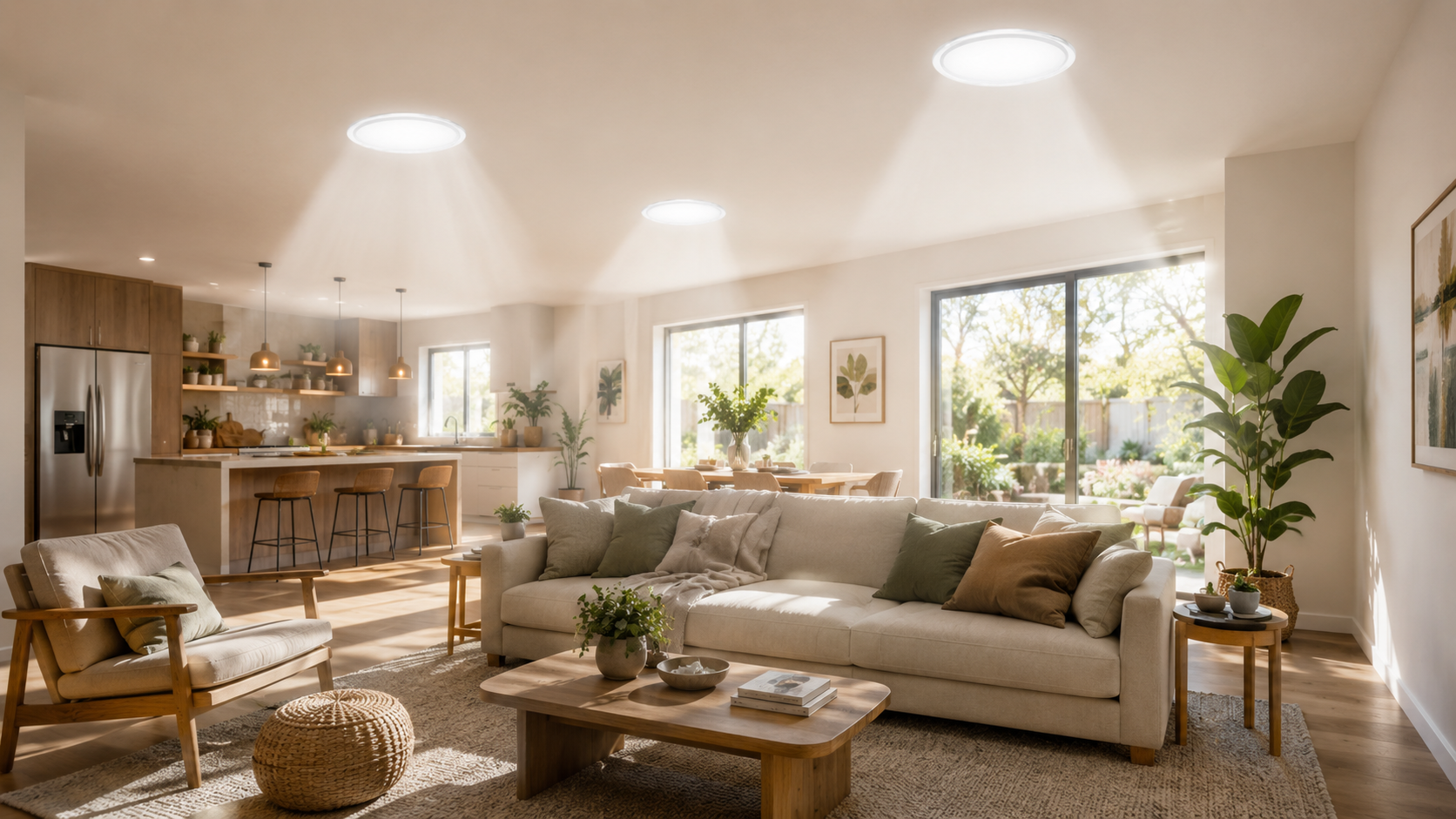 Bright modern interior illuminated by Solatube skylights