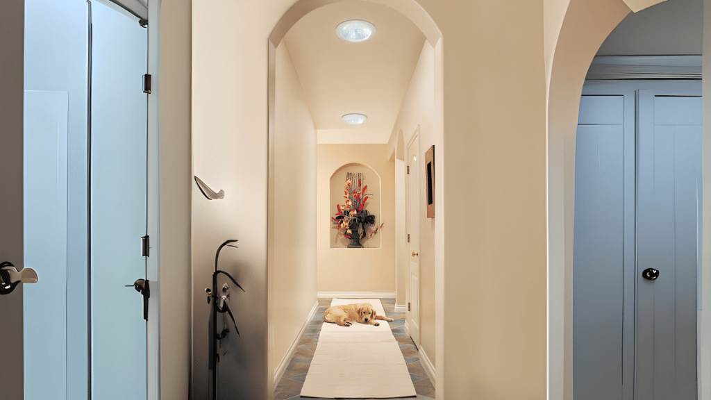 Bright hallway with natural daylight
